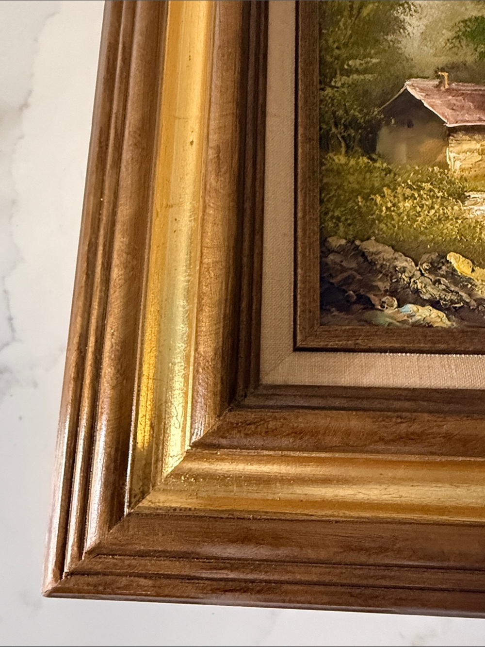 Vintage Original Painting in wooden Frame on Canvas - Picture 6 of 10